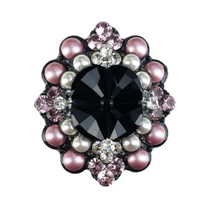 Unique Crystal Cabinet Knob; Powder Rose Pearl, Lt Amethyst, White Pearl, Jet; Large Decorative Kitchen Cupboard Door Knob; Dresser Drawers
