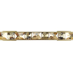 3 1/2" Crystal Drawer Pull; Rhinestone Satin Brass Cabinet Handle; 3.5 Inch Kitchen Cupboard Closet Hardware; Fancy Jeweled Bathroom Vanity