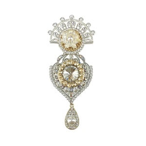 Luxe Crystal Ornament for Decanter; or Brooch for Lapels; Bling Pin for Hats; Jeweled Brooch for Tichel, Headscarf Costume Jewelry