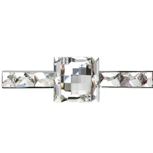 3 3/4" Crystal Drawer Pull; Square Rhinestone Chrome Cabinet Handle 3.75 Kitchen Cupboard Closet Door Hardware Fancy Jeweled Bathroom Vanity