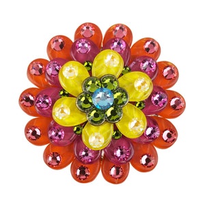 Cabinet Knob Crystal Colorful Czech Glass Flower; Decorative Kitchen Cupboard Door Knob; Unique Knob for Dresser Drawers Art Deco Furniture