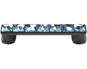 3 3 4 quot Drawer Pull Swarovski Crystal Aqua Handle Other Colors Unique Decorative 3 3 4 Inch Kitchen Cabinet Cupboard Door Pull 3.75 quot 95mm