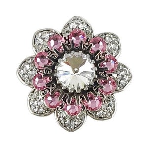 Unique Crystal Flower Cabinet Knob Light Rose or Other Colors; Fancy Bling Cupboard Door, Vanity Drawer Hardware