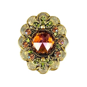 1インチのユニークなクリスタルキャビネットノブ。銅、サンドオパール、オリビン、ゴールド、光沢のある真鍮。化粧台の引き出し用の小さな装飾的なアールデコ調の金具。