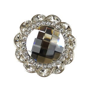 Unique Crystal Cabinet Knob; Clear Rhinestone Chrome Kitchen Cupboard Closet Hardware; Fancy Jeweled Bathroom Vanity; Artistic Posh Paris