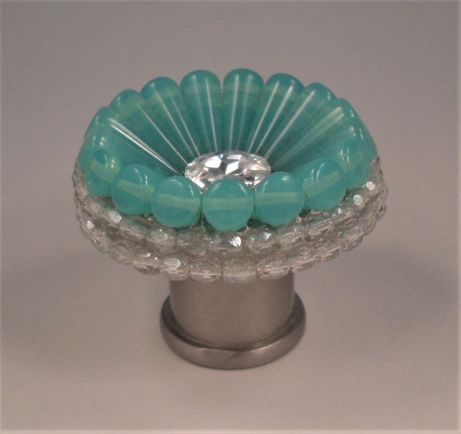Unique Decorative Knob Sea Green Czech Glass & Etsy