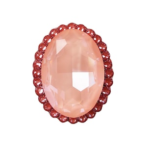 Crystal Cabinet Knob 1-3/8"x 1-1/16"; Flamingo Ignite Oval on Chrome or Other Finishes