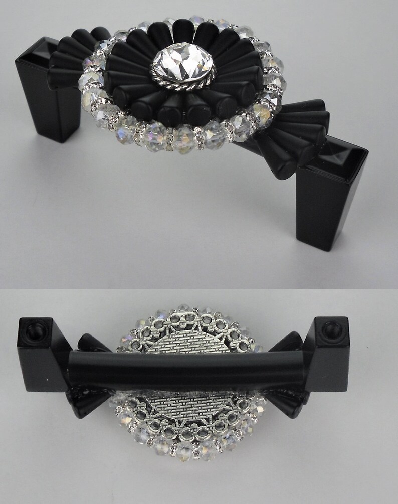 3 Inch Drawer Pulls Swarovski Crystal Drawer Handles Unique Etsy