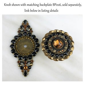 Dekorativer Knauf Swarovski Crystal Smoke Topaz & Jet Gold | Etsy