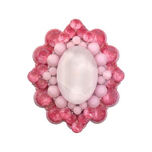 Tirador de armario con forma de flor de dalia de cristal rosa; tirador de cómoda estilo art déco (6 cm x 5 cm)