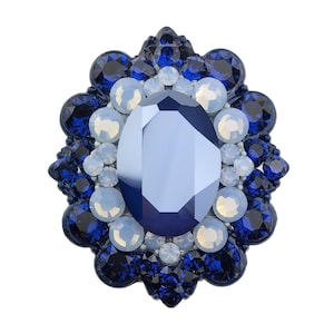 Tirador de cristal para armario; Herrajes modernos con incrustaciones de joyas; Zafiro, Ópalo azul aire, Azul real