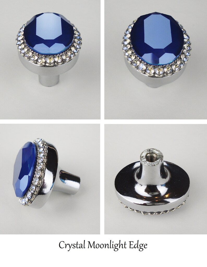 Unique Knob Swarovski Crystal Royal Blue Decorative Etsy