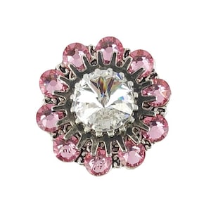 Unique Cabinet Knob Clear Light Rose Crystal Flower; Decorative Kitchen Cupboard Door Knob; Small Glass Art Deco Knob Dresser Drawers Girls