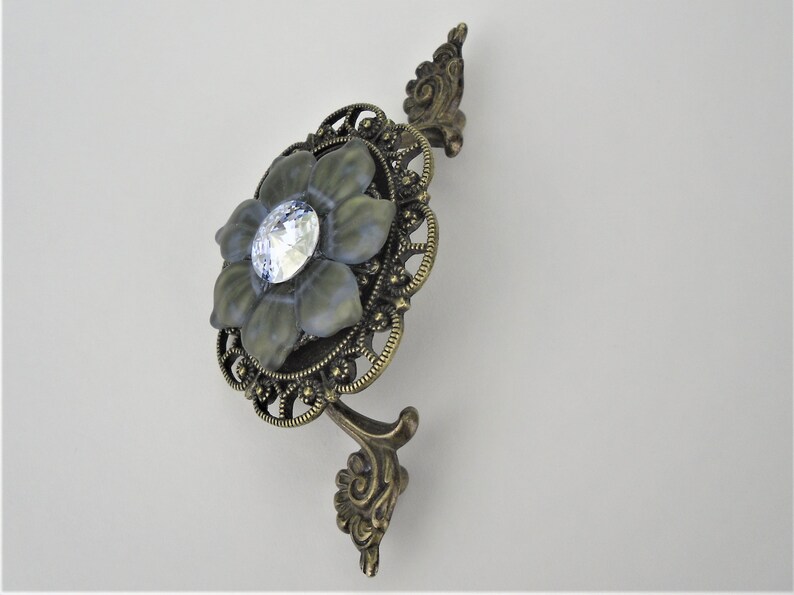 2 1/2 Inch Crystal Drawer Pull Rhinestone Antique Bronze Etsy