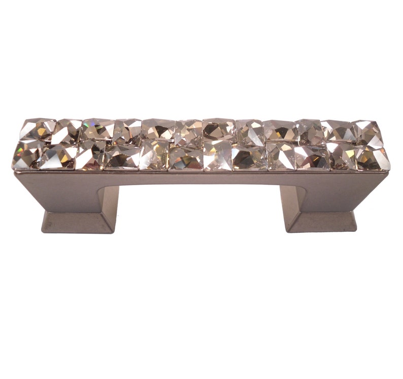 3 Drawer Pull Swarovski Crystal Drawer Handle Unique 3 Etsy