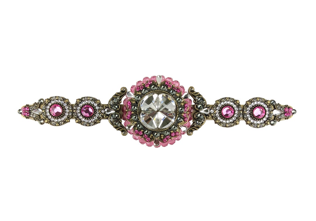 8 Inch Ornate Crystal Drawer Pull Large Bronze Antique Brass Etsy