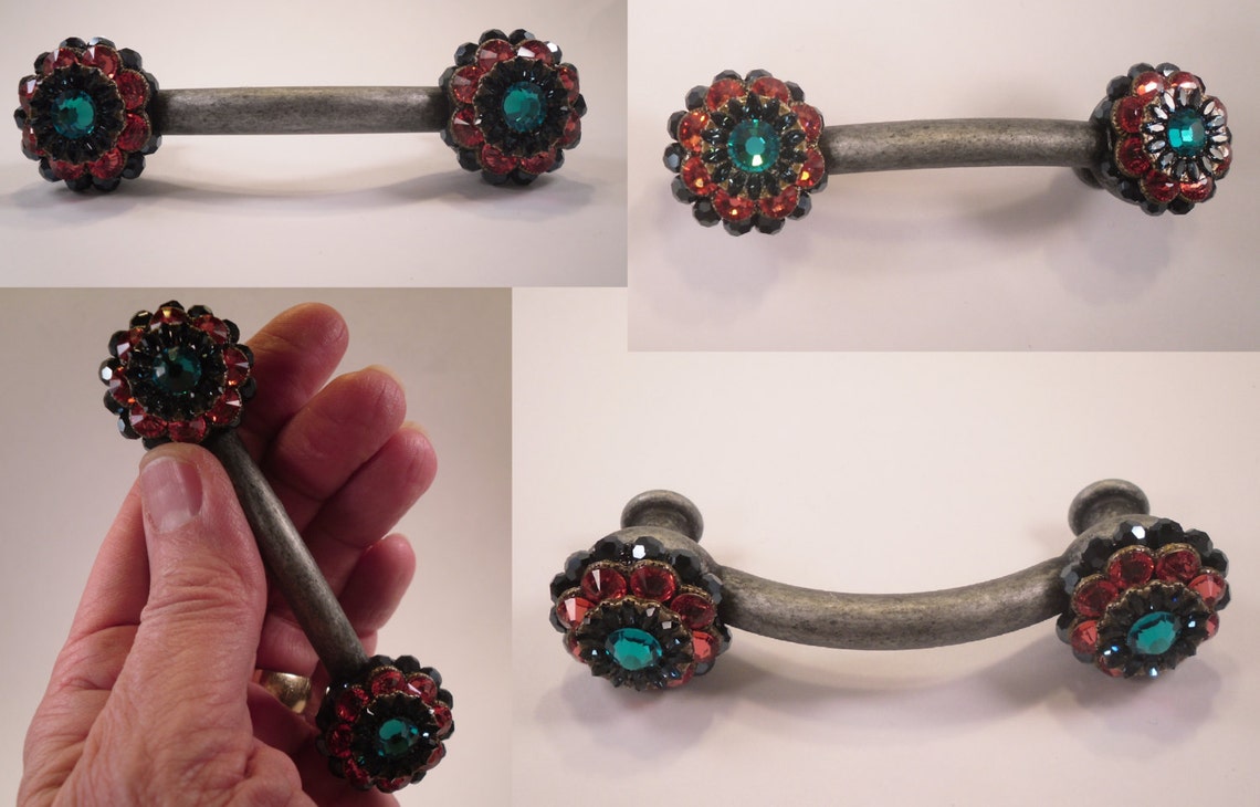 3 Inch Drawer Pulls Swarovski Crystal Drawer Handles Unique Etsy