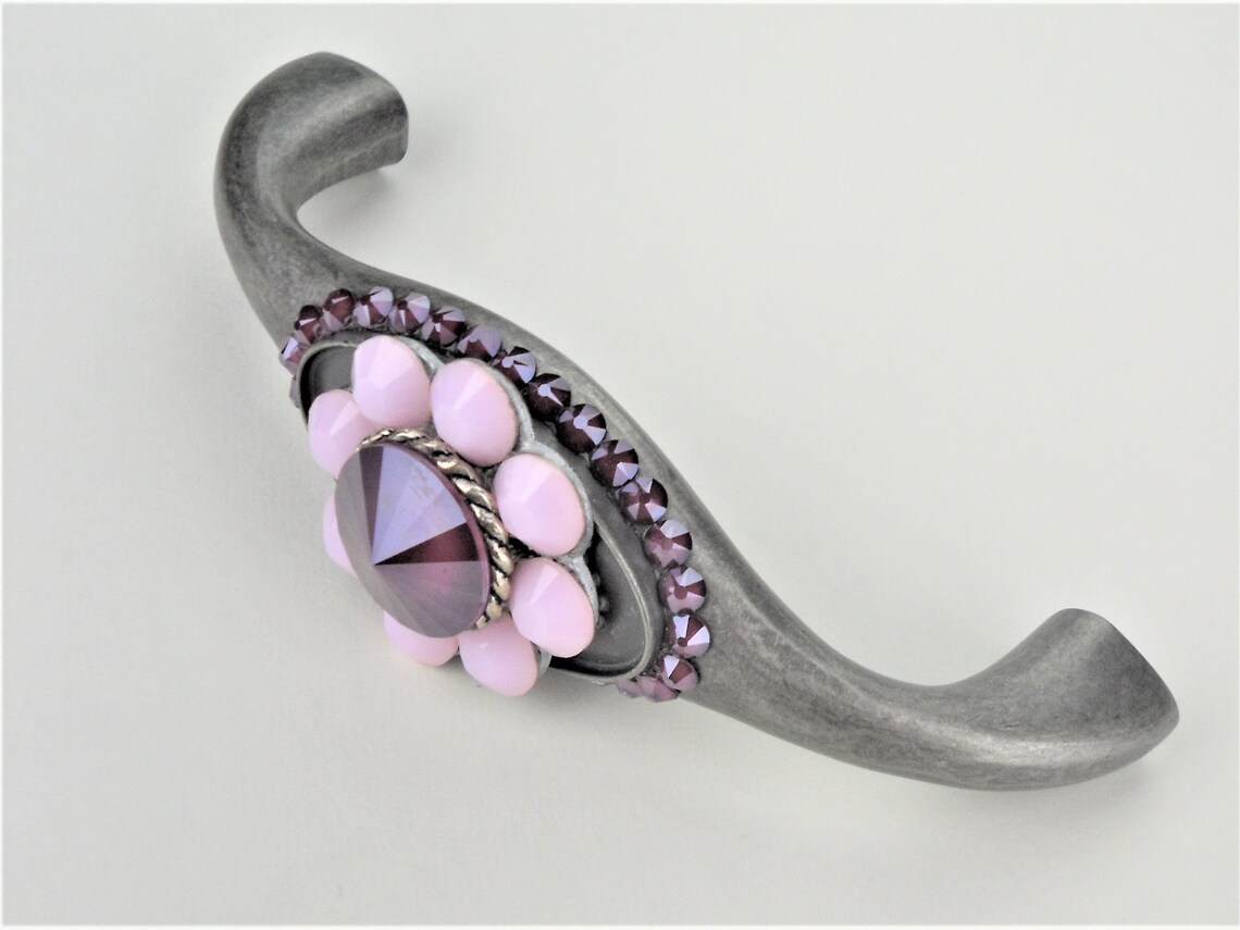 3 Inch Drawer Pull Swarovski Crystal Drawer Handles Unique Etsy