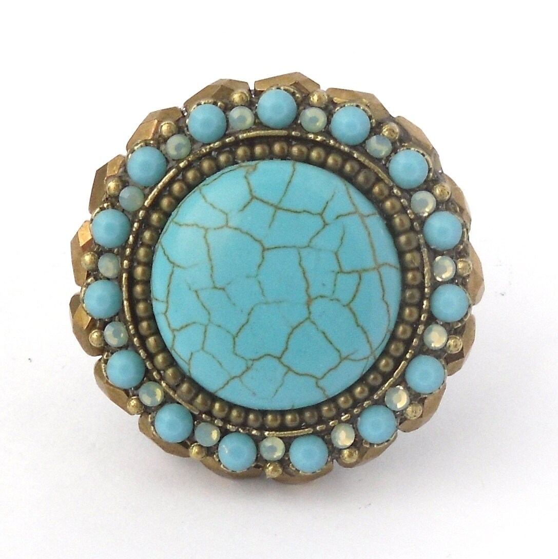 Türkis Gold Perlen Knopf Swarovski Kristall/Küche Schrank | Etsy