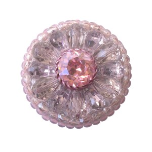 Rose Crystal Czech Glass Cabinet Knob, Feminine Nursery Decor, Style KN383M
