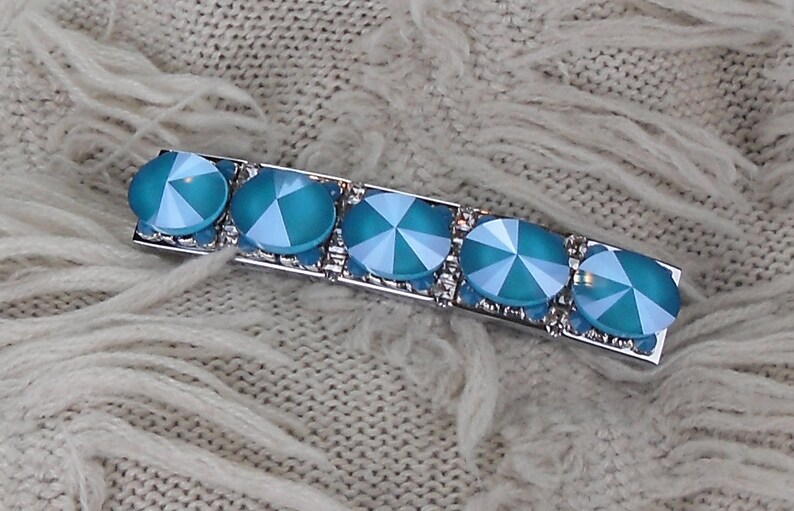 3 Inch Crystal Drawer Pull Large Rhinestone Azure Blue Chrome Etsy
