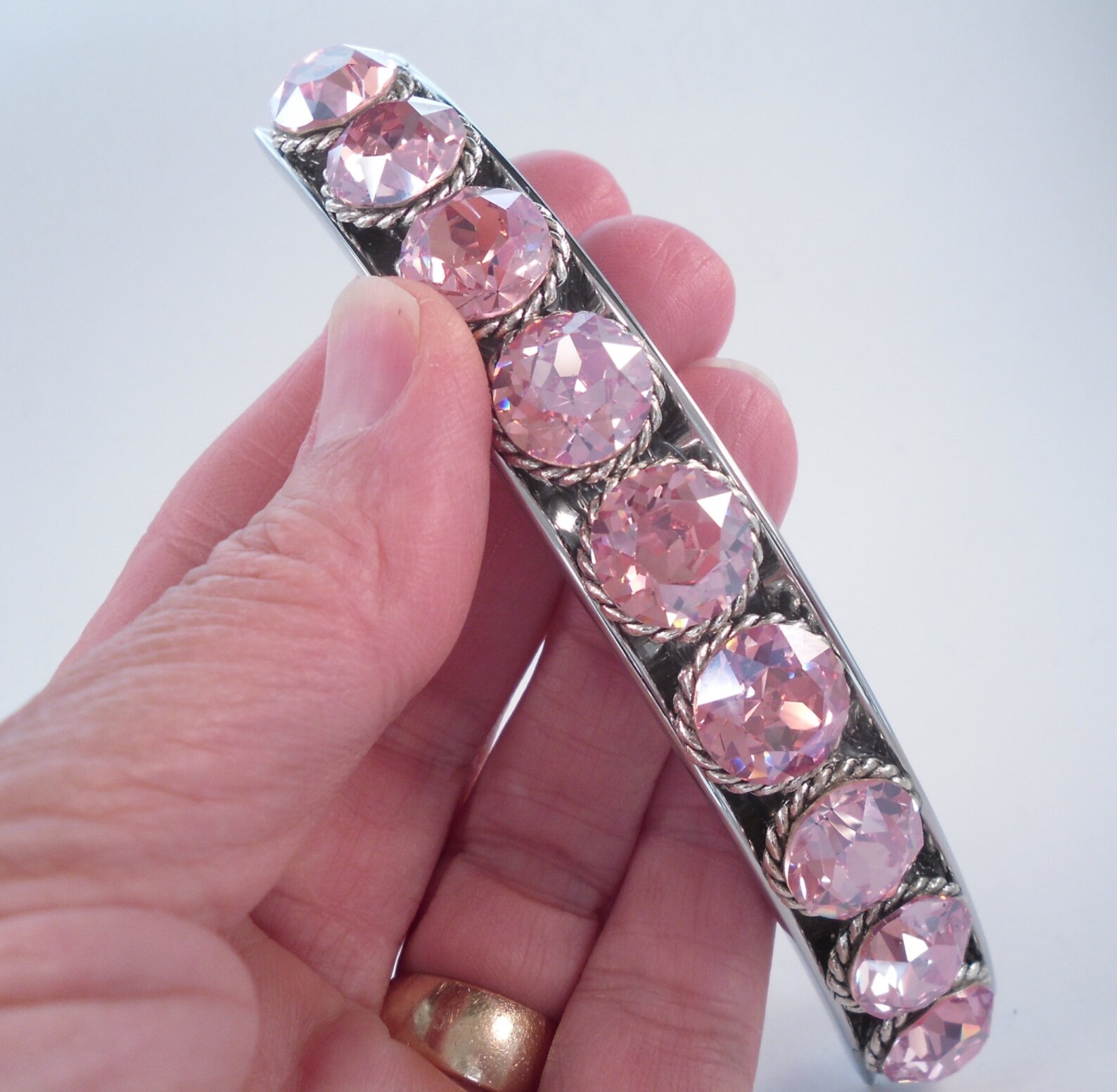 3 3/4 Crystal Drawer Pull Large Rhinestone Chrome Etsy
