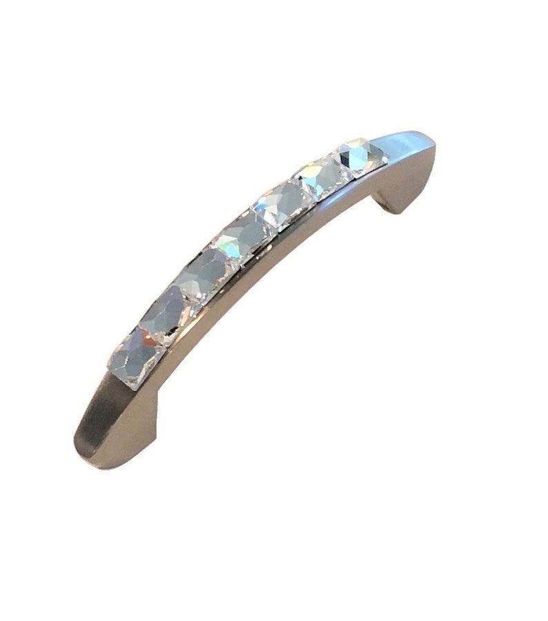 3 Inch Drawer Pull Swarovski Crystal Drawer Handle Unique Etsy