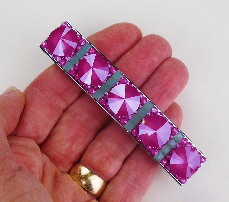 3 Inch Crystal Drawer Pull Peony Pink Rhinestone Chrome Etsy