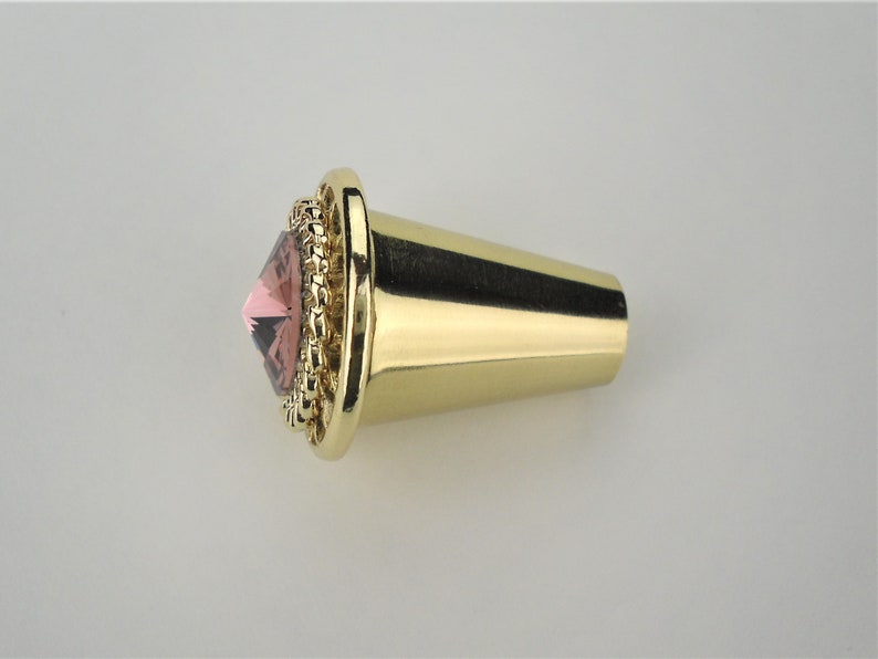 Unique Knob Swarovski Crystal Blush Rose Brass 1 Etsy