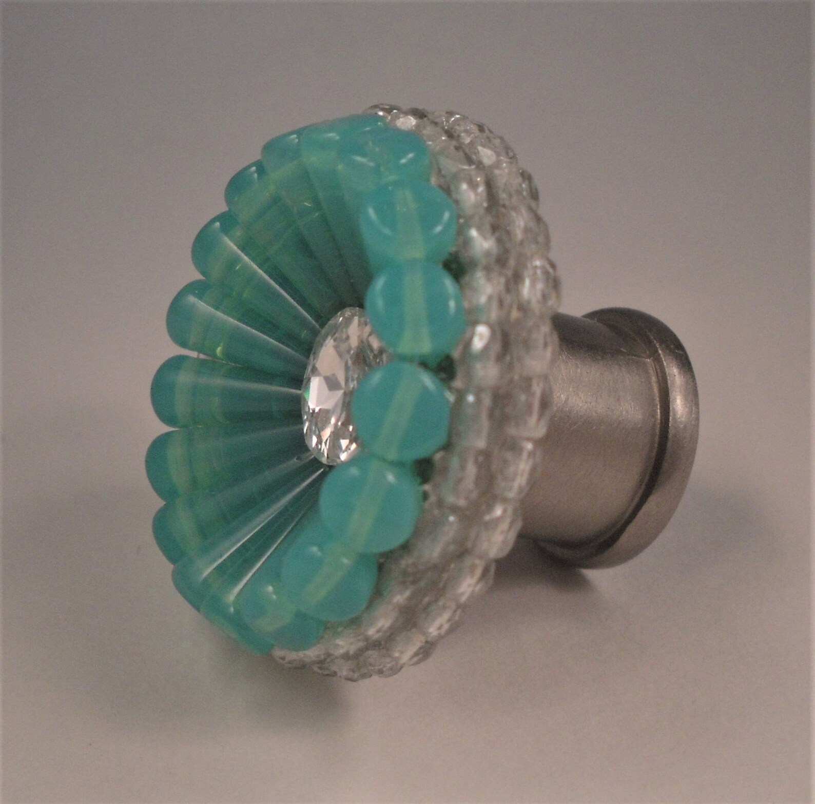 Unique Decorative Knob Sea Green Czech Glass & Etsy