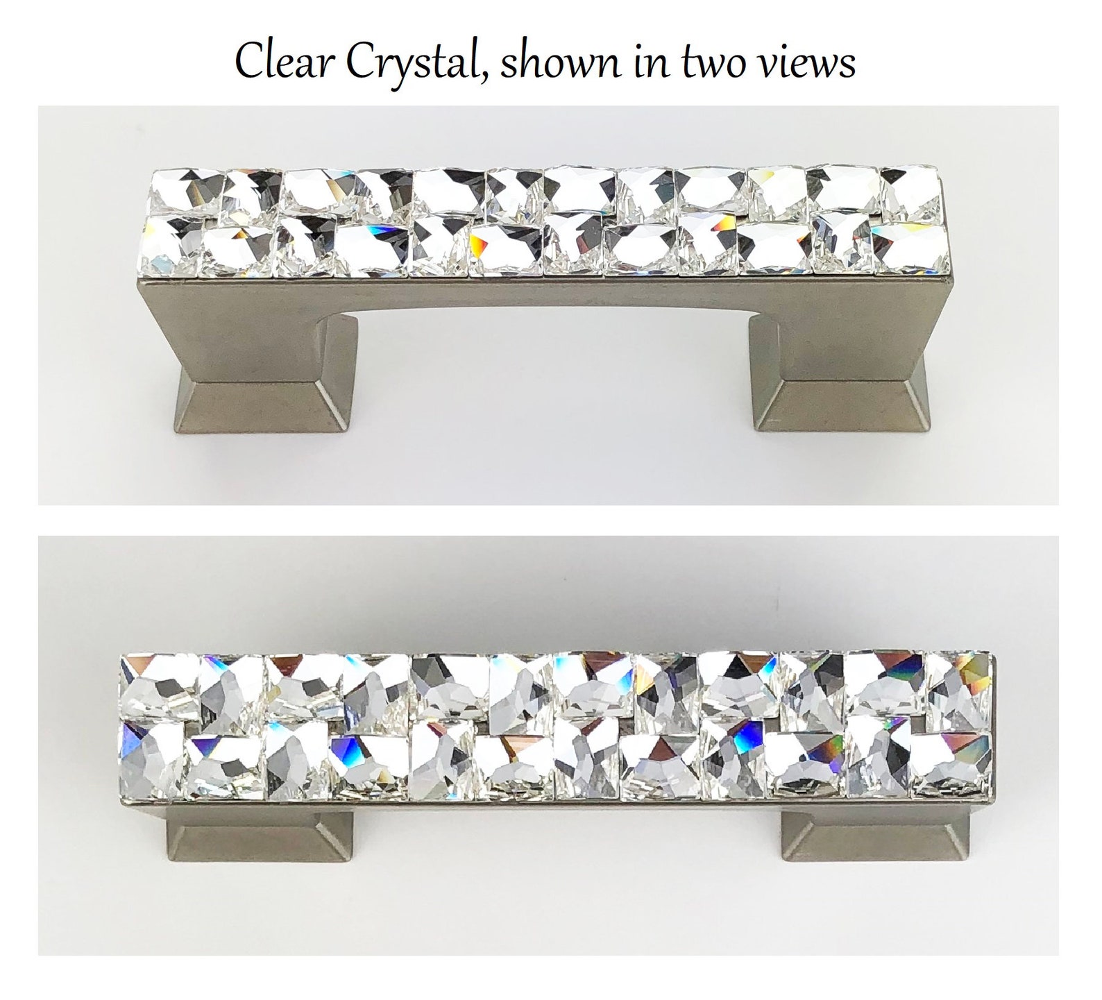 3 Drawer Pull Swarovski Crystal Drawer Handle Unique 3 Etsy
