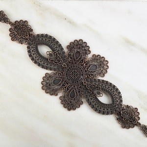 Decoración de pared de metal, pequeña pieza decorativa de cobre antiguo, 30 x 10 cm