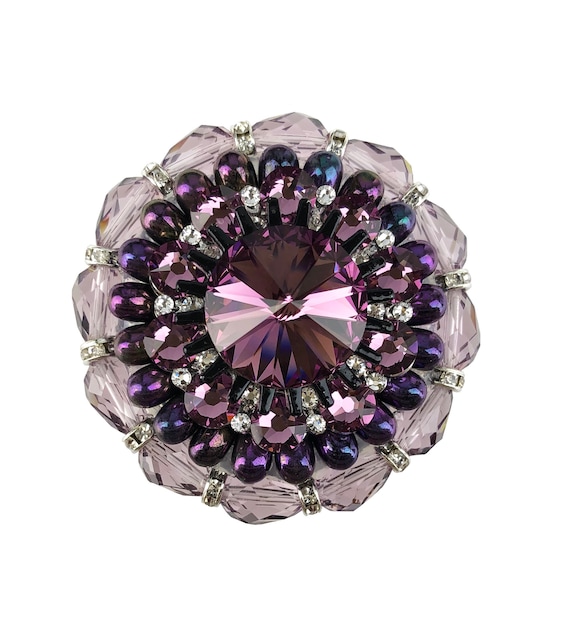 purple dresser drawer knobs Decorative Cabinet Knob Crystal Amethyst Iris Purple Czech Glass; Large 2