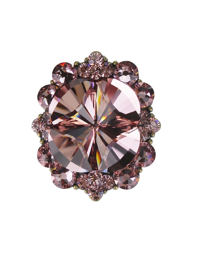 Unique Knob Swarovski Crystal Blush Vintage Rose Etsy
