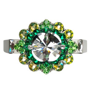 3" kristallen ladehendel; majestueuze groene peridotbloem op chromen kastgreep