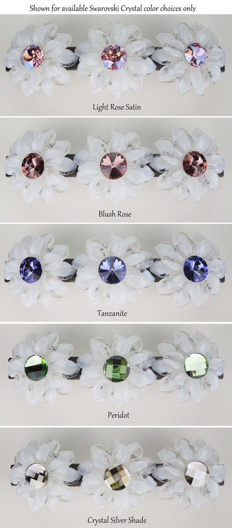 4 Crystal Flower Drawer Pull Large Rhinestone Chrome Etsy