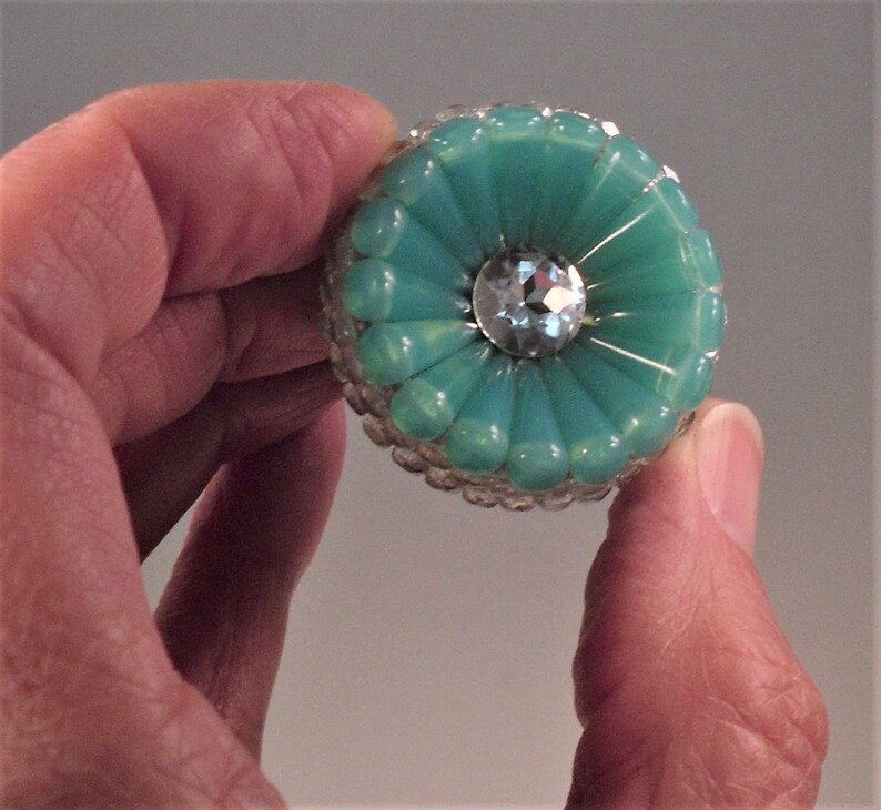 Unique Decorative Knob Sea Green Czech Glass & Etsy
