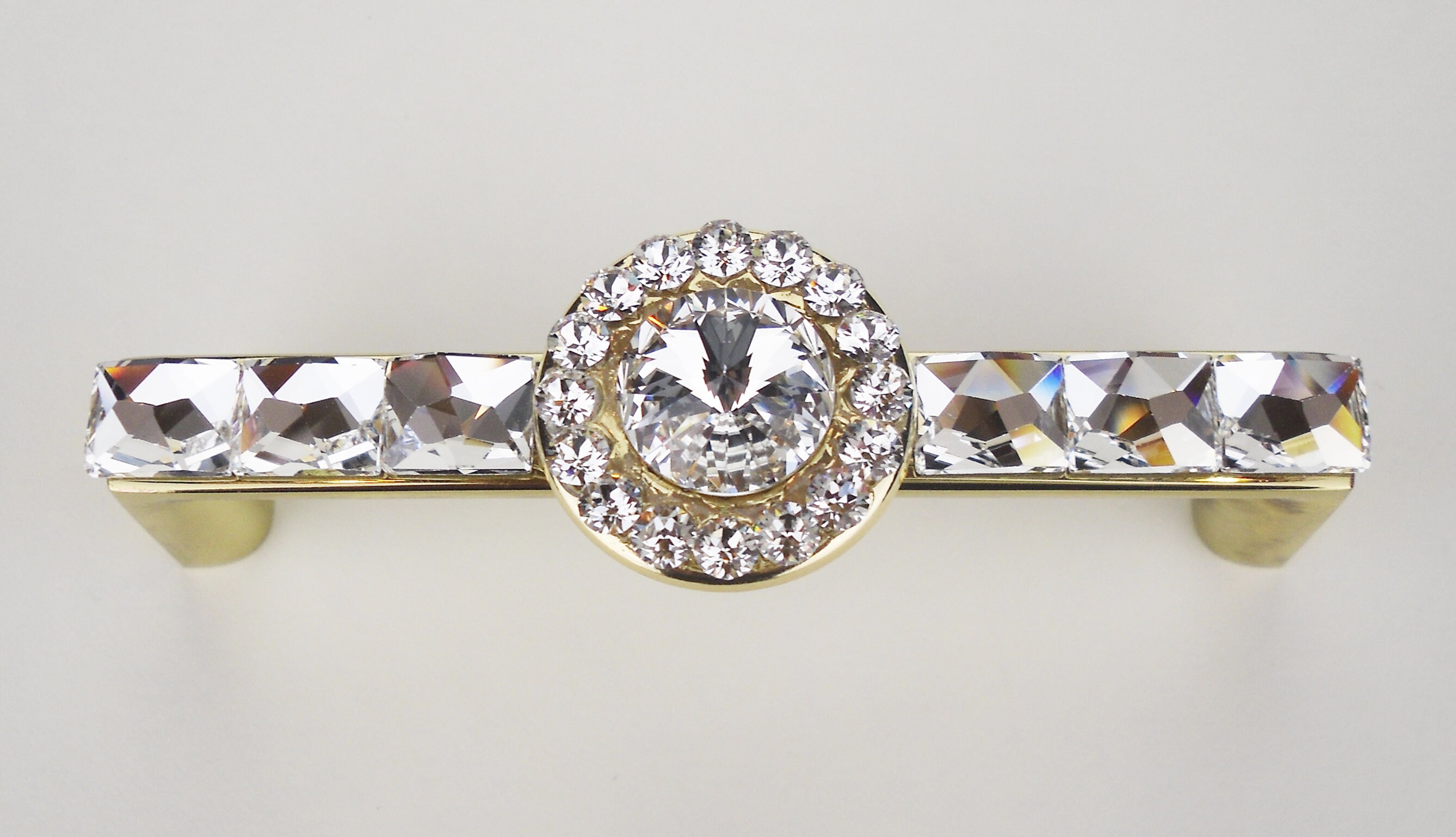 3 Cajón tire de Swarovski Cristal Oro Mango de latón | Etsy