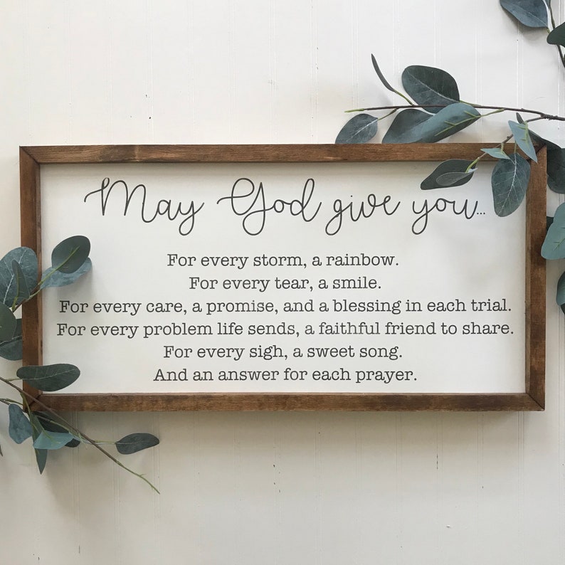 May God Give You Sign Scripture Wall Decor Scripture Wall Etsy
