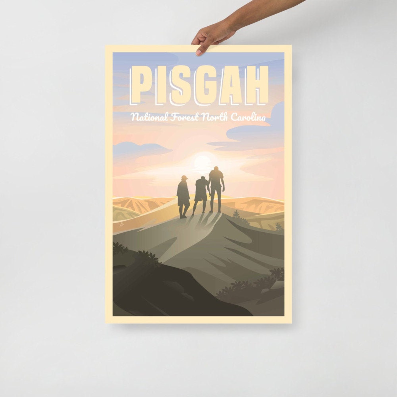 Pisgah National Forest Art Print Travel Poster frame not Etsy