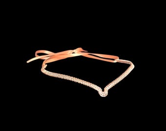 Rose Gold Circlet Delicate Tiara Rhinestone Fancy Elf Crown Wedding headband