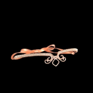 Rose Gold Rhinestone Elf Tiara: Delicate Wedding Headband
