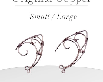 Copper Elf Ear Cuffs: Wire Wrapped Fantasy Cosplay Set
