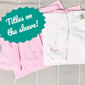 Custom Embroidered Bachelorette Party Shirts, Embroidered Bow T-shirt, Matching Bridesmaid Shirts, Cute Bow T-shirt,  BOW-EMB