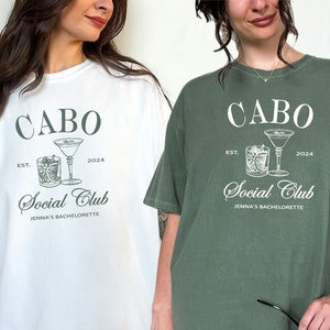 Cabo Bachelorette Party Shirts Custom Social Club - Personalized Bridal Shirts for a Fiesta - Customizable, Fun. 1717 Comfort Colors - SCLUB