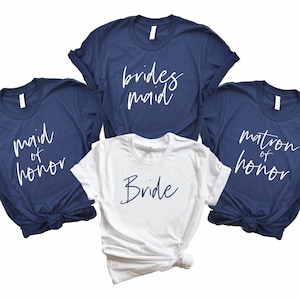 navy blue bridesmaid shirts bachelorette party shirts maid of honor shirt bridal party shirts bridesmaid proposal shirts. TITLE-UT