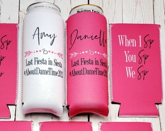 when i sip you sip we sip bachelorette party can coolers. Personalized with custom bachelorette party info. Bachelorette favors... ISIP