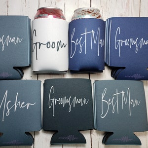 Groomsmen Proposal Neoprene Can Coolers, Groom, Best Man, Groomsman, Father of Groom, Father of Bride, Usher, Brew Crew... SWP-STOCK