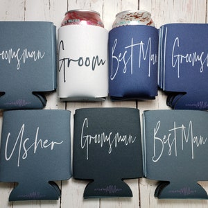 Groomsmen Proposal Foam Can Coolers, Groom, Best Man, Groomsman, Father of Groom, Father of Bride, Usher, Brew Crew... SWP-STOCK