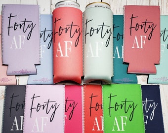 Forty AF birthday party can cooler favors. 40th Birthday favors... 40AF-STOCK